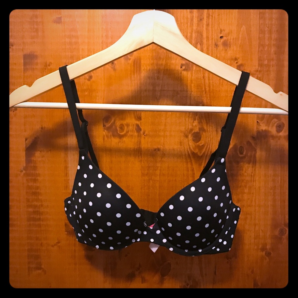 VS B&W polka dot push-up bra size 34A